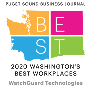 Imagem multicolorida do estado de Washington com a palavra 