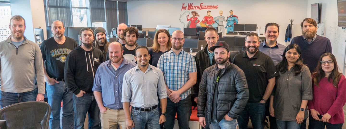 Funcionários das equipes de TI, engenharia, produção e produto da WatchGuard