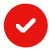 White checkmark in a red circle