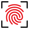 vortice rosso delle impronte digitali