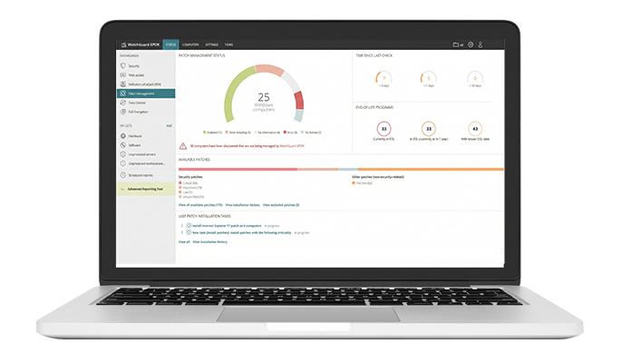 WatchGuard Cloud screenshot on a laptop screen