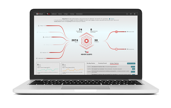 Rai dashboard in WatchGuard Cloud showing on an open laptop