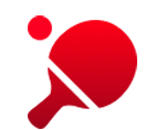 Red ping pong paddle