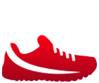 Sapato esportivo vermelho