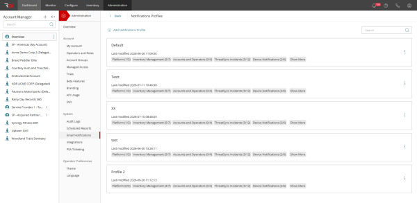 Notifications in WatchGuard Cloud
