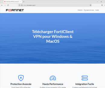 Fortinet VPN FR doppelganger webpage