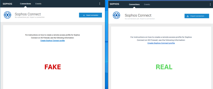 Sophos real vs fake
