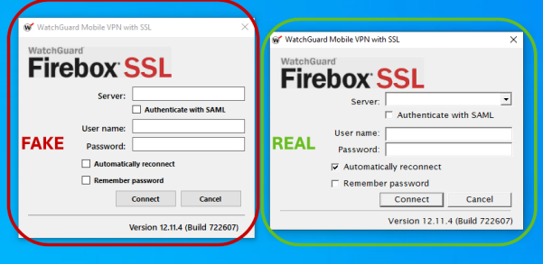 Real vs. Fake WG VPN clients