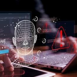 Deepfake concept ,Facial tracking, detection and recognition technology, Security system. Cyber security and Security password login online concept.