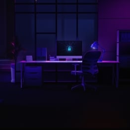 After-hours cybersecurity monitoring in empty office before long weekend