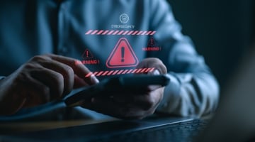 System warning hacked alert, cyberattack on smartphone network. Cybersecurity vulnerability, data breach, illegal connection, compromised information concept. Malicious software, virus and cybercrime.
