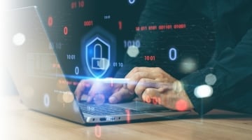 Cybersecurity concept, user privacy security and encryption, secure internet access Future technology and cybernetics, screen padlock. Man using his mobile selects the icon security. 