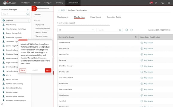 WatchGuard Cloud + ConnectWise Manage Integration demo screenshot
