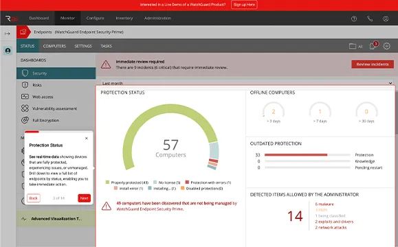 WatchGuard Endpoint Security Prime interactive demo