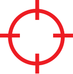 Icon: Threat Hunting, red aiming target 
