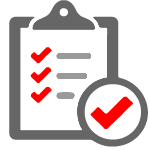 Illustration: Clipboard with red check marks next to list items