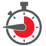 Stop watch with red and gray dial