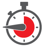 Stop watch with red and gray dial