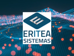 ERITEA SISTEMA logo on a stylized teal graph-lined landscape