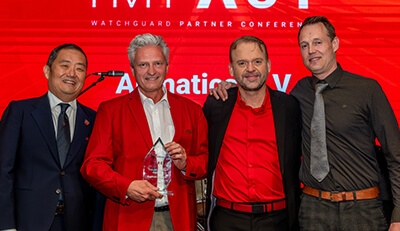 Aumatics B.V. award winners with WatchGuard executives