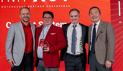 Comnet System award winners with WatchGuard executives