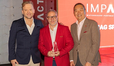 Jag Spa award winner with WatchGuard executives