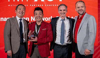 Minaminihon Network Co., Ltd. award winners with WatchGuard executives