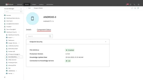 Enlarge Android monitor screen in WatchGuard Agent