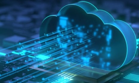 3D cloud with lights coming out of it