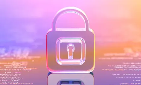 lucite lock on a glowing surface
