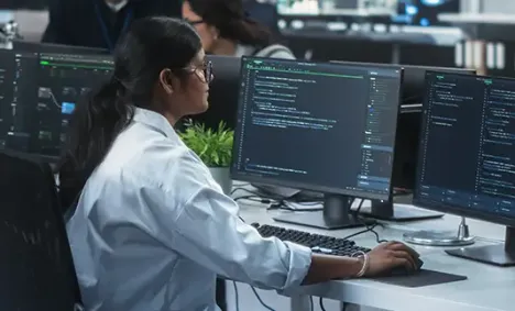 Woman working in a SOC
