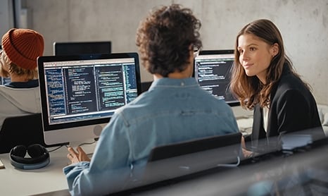 Students in a tech lab 