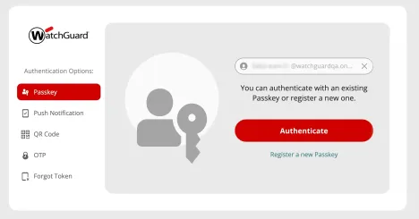 WatchGuard Passkey screen