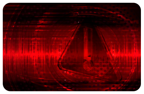 Ransomware tracker image of a caution triangle symbol in red