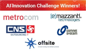 A graphic displaying the 5 names of winners