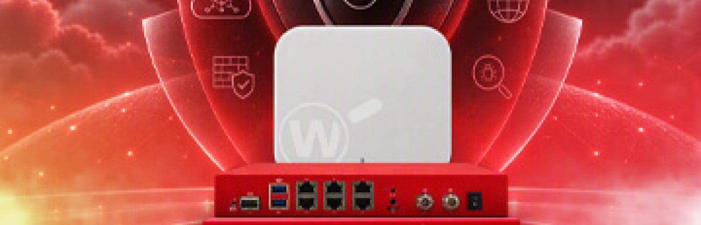 blog_image_WatchGuard AP340 on top of stack of red Firebox firewalls